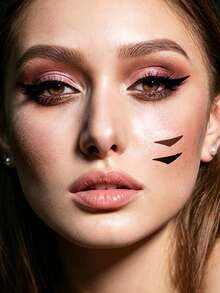 208/104/52pcs Self-Adhesive Cat Eye Wing Eyeliner Stickers, Waterproof Reusable Eye Makeup Stickers For Beginners, Black & Brown Optional - Multicolor - View 7