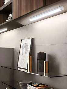 Wireless Motion Sensor LED Night Light, USB Rechargeable, Long Bar Light, Suitable For Cabinets, Kitchen, Wardrobe, Bedside Table, Stairs Light Tube, LED Light, Wall Lamp, Sensor Light, Constant On Mode, Sensor Mode, Night Light, Cabinet Light, LED - White 2 - View 3