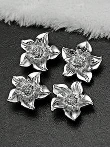 7PCS Flower Shape Metal Buttons 5-Petal Lily Embossed Buttons For Coat Suit Blazer - Multicolor - View 8