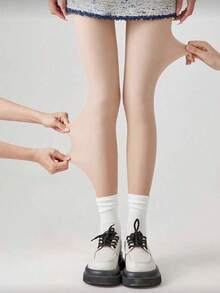 1件 80g/200g/300g 女款杏色加厚保暖褲襪，春/秋/冬時尚極簡天鵝絨保暖襪（適用於 5-15°C） - 彩色 - 查看 6