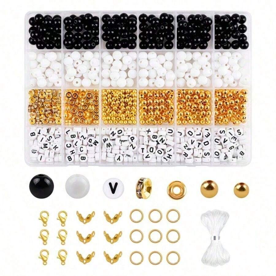Pearl Handmade Kit Box, Elegant Versatile Pearl DIY Craft Set, Handmade Phone Chain, Bracelet, Necklace, Earrings Creative Making, Creative Gift - Multicolor - View 1