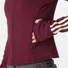 adidas originals 拉鍊透氣健身衣 女款 紅色 - 酒紅色 - 查看 5