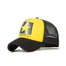 1pc Men's Five-Pointed Star Baseball Cap, Stylish Truck Driver Hat, Sun Protection Casual Mesh Cap, Suitable For Spring And Autumn Travel, Tourism, And Beach Vacations. - Multicolor - View 10