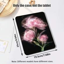 紫色百合花紋彩繪效果平板保護殼，內置筆槽，附支架，相容於 Honor 8/9/10/X8/X8A/X9/X8Pro/X9Pro 及其他機型 / MatePad SE 11 吋 / MatePad 11 吋 / 11.5 吋 / MatePad Pro / Apple 10代/11代 2025 (A16) / Galaxy Tab A7/A9 及其他熱門機型 - 款式2 - 查看 3