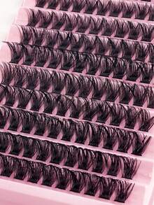 120pcs LC07 8-16mm Mixed Color 10-Row Large Capacity Tower-Shaped False Eyelashes, Natural & Voluminous, Suitable For Photography And Manga Makeup DIY, Eyelash Clusters, Individual False Eyelashes, False Eyelashes - DD - View 5