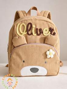 1 pieza Mochila personalizada con nombre bordado lindo, bolsa multifuncional de gran capacidad, regalo de cumpleaños y vacaciones para amigos, niños y niñas, regalo de vuelta a la escuela - Multicolor - Ver 3