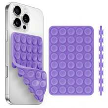 1pc Glitter Silicone Suction Cup Phone Stand, Reusable Self-Adhesive Phone Sticker, Non-Slip Phone Back Suction Cup, Multi-Color Phone Accessory, Practical Gift Suitable For Girls And Women - Multicolor - View 10