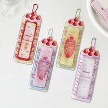 Ins风草莓、蓝莓、芋头蛋糕透明闪光卡套，适用于偶像照片卡、照片展示、包包和钥匙链装饰 - 長方形 - 查看 5