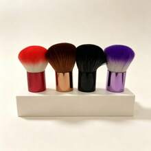 Multicolor Short Handle Kabuki Makeup Brush Soft Fiber Bristle Powder Blush Cosmetic Brush - Multicolor - View 4