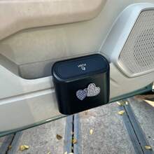 1件裝愛心設計汽車垃圾桶 耐用ABS懸掛式車內垃圾桶 車用內飾配件 預鑽孔易安裝 - 愛心 - 查看 4