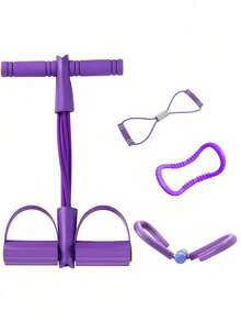 1 Set (4pcs/6pcs) Multi-Color Yoga Training Set, Leg Squeezer, Yoga Ring, Foot Pedal Resistance Band, Figure-8 Resistance Band, Slide Board. Suitable For Home / Yoga Studio / Gym, Leg Arm Core Training, Shaping, Fitness, Stretching, Muscle Relaxation - Multicolor - View 12