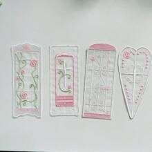 Vintage Rose Embroidery Bookmarks, Organza Transparent Floral Page Markers, Aesthetic Hollow‑Out Reading Accessories For Book Lovers - A - View 8