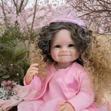 22-Inch Lifelike Fully Vinyl Handmade Open-Eyed Pink Knit Jacket Raya Reborn Doll, Attached Fake Ramen Hair Realistic Doll, Companion Collectible Toy, Ideal Easter/Christmas/Birthday Gift. (Random Bottle & Diaper Included) - Pink - View 7