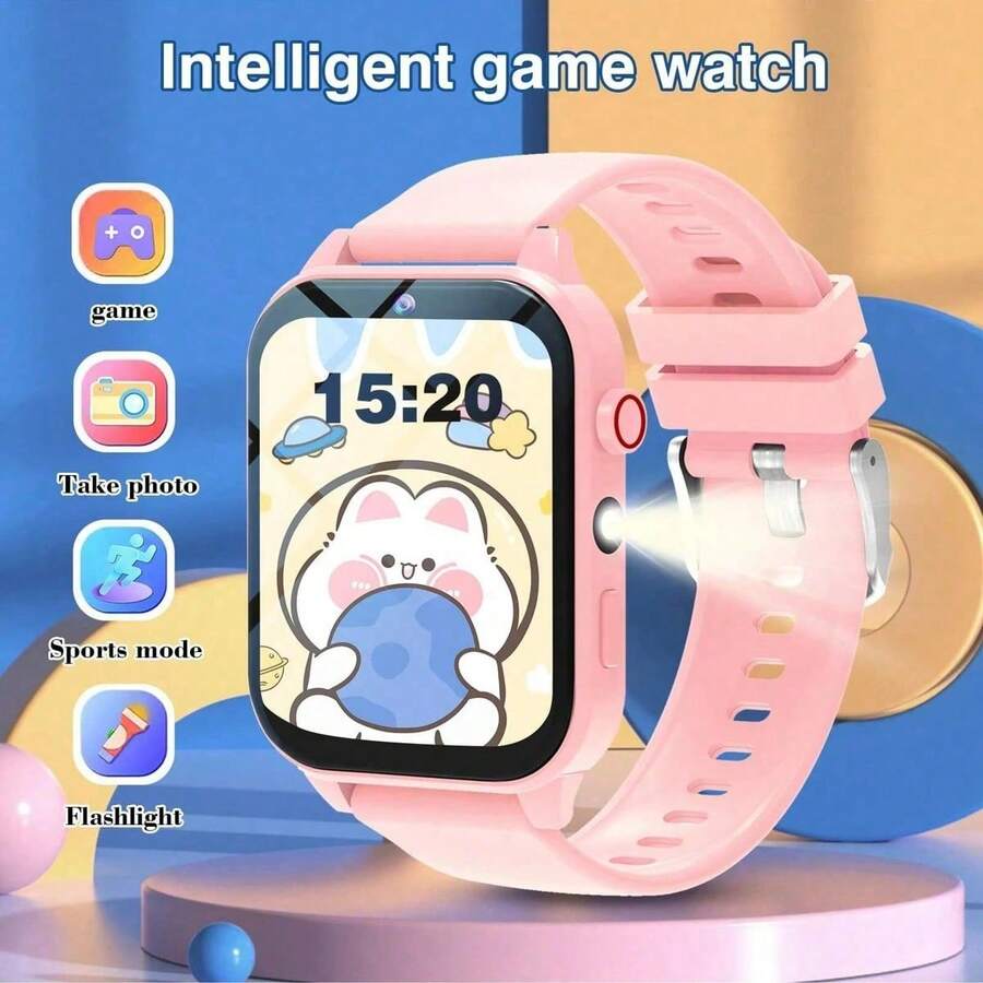 1.83 Inch Kids Smart Watch, Upgraded Game Smart Watch Suitable For Teenagers And Children, Supports Alarm Clock, Pedometer, Stopwatch, Flashlight, Calculator, Games, Camera And Other Functions, Great Gift
