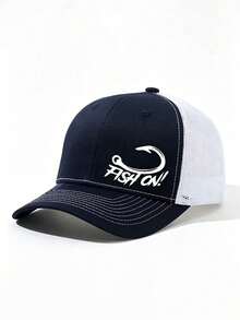 1pc Fish Hook Pattern Letter Print Baseball Cap Unisex Fashion Versatile Trucker Hat Baseball Cap Suitable For Daily Wear - Multicolor - View 5