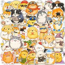 Kawaii Variety Puppy Sticker Pack 50Pcs, Cartoon Shiba & Husky Decorative Stickers For Scrapbooking And Accessory Embellishment - 50 PCS - View 3