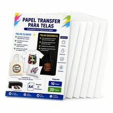 Papel Transfer Telas Color Claras Algodón Playeras 20 Hojas - Para telas color claras (blanco/light) - Ver 6
