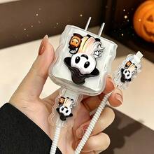 Halloween Style Charger And Cable Protector Set, Durable Apple 18-20W Charging Cable Protective Case, Anti-Breakage Cable Organizer - Multicolor - View 2