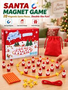 Children's Christmas Magnetic Chess Game, Educational Strategy Game, Interactive Board Game With Rope, Suitable For Family, Party, Travel And Camping, Suitable For Children And Adults Two-Player Game, Christmas Gift - Multicolor - View 4