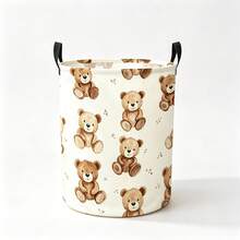1PC Dopamine Aesthetic Cute Cartoon Pet Print Storage Basket With Handles, Kawaii Dog Cat Rabbit Paw Heart Pattern Laundry Hamper, Multi-Purpose Organizer For Clothes Sundries, Home Decor / Room Decor - Multicolor - View 7
