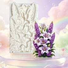 Lily And Hyacinth-Shaped Chocolate Cake Decoration Fondant Mold, Lavender Candy Silicone Mold, Suitable For Wedding Party Dessert Decoration, Making Chewing Gum Flower Paste, Resin Keychain Pendant - View 5