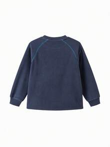 Balabala Baby Sweatshirt Soft Loose Pullover Casual Top For Infant Boys Girls Winter Daily Outfit - Dark Blue - View 5