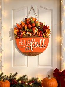 Autumn "Welcome" Hanging Decor, Round Wreath Design, Suitable For Entryway Decoration, Applicable For Autumn Celebrations And Thanksgiving Home Decor, Perfect Autumn Home Decor Item - Multiple Styles - View 10