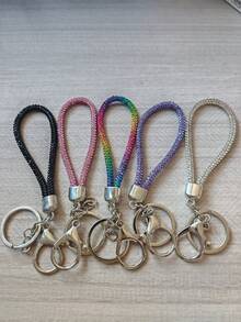1-5pcs Fashion Rhinestone Pendant Keychain Bag Car Key Chain Pink Women Simple Key Chain - Multicolor - View 14