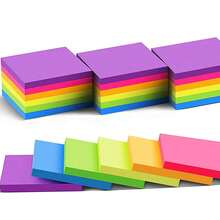 Vibrant Fluorescent 3" X 3" Sticky Notes, Suitable For Students, Schools And Offices, Reusable, Multiple Adhesion, Bestselling Product, Direct From Cross-Border Stationery Suppliesr - Kraft Paper Off-white (6 Books, 3 Styles, 300 Sheets) - View 5