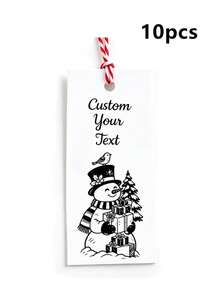 Custom Christmas Gift Tags, Personalized Holiday Present Labels, Customized Text Santa Gift Tags, Customizable Name Hang Tags, Vintage Christmas Party Decor, Festive Gift Wrapping Accessories, Merry Christmas, Holiday Gift, Celebration Decoration - Multicolor - View 21