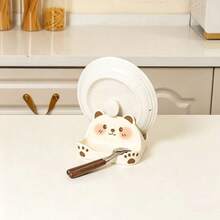 1 cái giá đỡ nắp nồi nhựa hình gấu dễ thương, giá đỡ xẻng nấu ăn để bàn, kệ lưu trữ nhà bếp đa năng cho nắp nồi, xẻng và thớt, đồ trang trí bàn bếp cho nấu ăn tại nhà - Nhiều màu - Xem 10