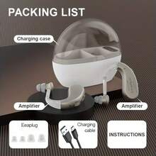2 Amplifiers (Left/Right Channel) + 1 Charging Case, Rechargeable Headphone Amplifier With Sound Enhancement Function, Suitable For Indoor And Outdoor Use. Includes Charging Case. - View 7