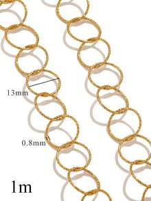 1m Stainless Steel 18K Gold-Plated Paperclip Chain-Geometric, Oval, Rectangular-Necklace And Bracelet DIY Jewelry Making Supplies For Everyday Wear - Chain - View 19