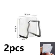 1pc Stainless Steel Sponge Holder, Self-Adhesive No-Drill Storage Rack, Kitchen Sink Organizer For Steel Wool And Scouring Pads - A - View 10