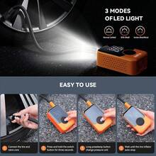 SUITU Portable Tire Inflator, Fast Wireless Bicycle Pump, Mini Air Compressor + Free 3M Car Power Cable, 150PSI Portable Air Pump With Digital Pressure Gauge, 7.4V 1500Mah Portable Charger - Wireless Model - View 7