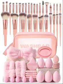10Pcs Light Pink Teardrop Makeup Sponges, Ultra Soft Synthetic Cosmetic Sponges For Liquid Foundation, Cream & Powder, Multipurpose Applicators For Daily Facial Makeup - Pink - View 1