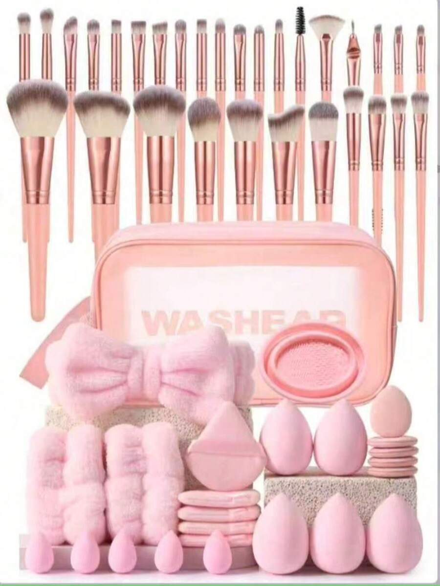 10Pcs Light Pink Teardrop Makeup Sponges, Ultra Soft Synthetic Cosmetic Sponges For Liquid Foundation, Cream & Powder, Multipurpose Applicators For Daily Facial Makeup - Pink - View 1