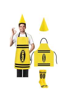 1pc/Set Unisex Colorful Apron Role Play Costume Set, Includes Colorful Apron And Cone Hat, Suitable For Party Games Role Play, World Book Day And Adult Dress Up - Multiple Styles - View 17