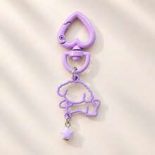 1pc/3pcs Unisex Cute Colorful Hollow Line Puppy Pendant 3D Star Charm Colorful Alloy Heart Keychain Accessory Cute Cartoon Bag Charm Wallet Accessory - Multicolor - View 3