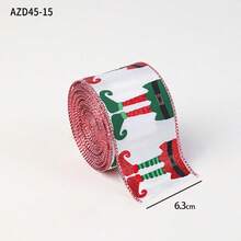 1pc Christmas Decoration Ribbon With Cedar Pattern Print, Bowknot Binding Ribbon, Christmas Decor Satin Ribbon, Holiday Colorful Ribbon - Multicolor - View 13