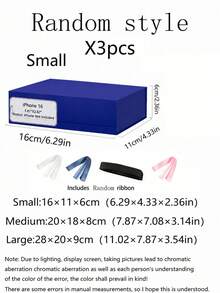 3Pcs Magnetic Gift Boxes With Ribbon, Luxury Reusable Gift Packaging Box For Christmas, Wedding, Birthday, Holiday Party Present Storage (Blue) - Blue - View 12