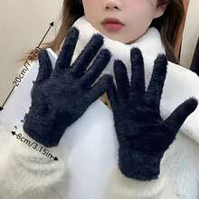 Women's Warm Winter Gloves - Cozy, Stretchy Full Finger Touchscreen Compatible Gloves, Solid Color - Multicolor - View 4