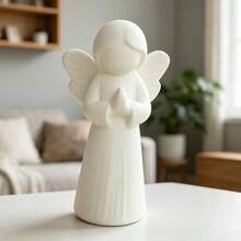 1pc White Minimalist Praying Angel Statue | Plastic Material, 3D, Perfect Gift For Family, Friends, Classmates And Children, Suitable For Living Room, Bedroom, Dining Room - Angel - View 5