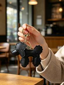 Yogodlns PU Leather Poodle Bag Charm/Keychain Pendant, Cute Dog Accessory, Gift For Dog Lovers, Decorative Key Ring - Multicolor - View 2