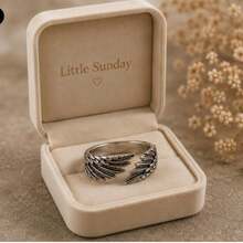 JLX.HARNESS Wings For Her, Guardian Angel Jewellery, Memorial & Remembrance Gift, Meaningful Sympathy Ring - Antique Silver - View 5