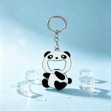 1pc Cute Panda Shaped Bottle Opener Keychain, Black And White Animal Pendant For Bags And Accessories, Bottle Cap Opener For Beer And Cola, Car Key Chain, Practical Gift Accessory For Friends - Black and White - View 7