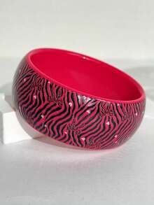 Vintage Punk Sky Blue Full Circle Shiny Iridescent Rhinestone Resin Bracelet, Bright Rose Red Colorful Rhinestone Glossy Rivet Cross Women's Wide Bangle Bracelet, Daily Layering Accessory, 2000s Chunky Bangle Bracelet 80s 90s - Multicolor - View 12