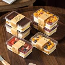 50pcs Transparent Tiramisu Containers (25 Boxes And 25 Lids). Square Flip-Top Boxes, Suitable For Cakes, Mousses And Desserts. Perfect Choice For Birthdays, Weddings, Holidays And Birthday Parties - Multicolor - View 6