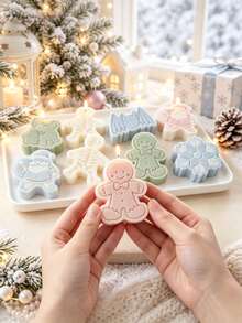 Reusable Christmas Scented Candle Mold, For Clay And Plaster Crafts, Candle Cups, Making 2D Relief Candles, Gift Decorations, Plaster Resin Crafts, Soap Molds - Christmas Mold - View 5