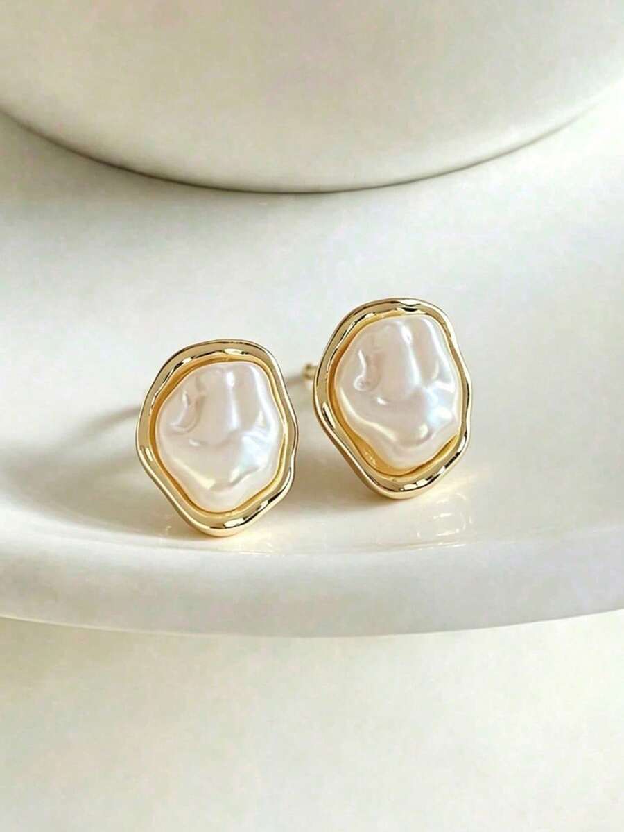 1 Pair Fashionable Minimalist Versatile Niche Elegant Geometric Earrings, Suitable For Girl's Daily, Festival And Party Wear - Geometry - View 1